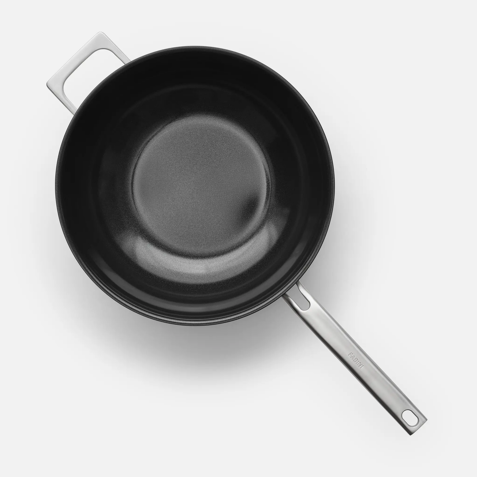 Wok pánev Lucca 4.0 Pro, ø 30 cm - Nepřilnavá nerezová beznýtová pánev z vícevrstvé nerezové oceli s keramickým povrchem s poklicí