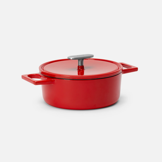 Kastrol Mattia 3.0, ø 20 cm (2 l) - Smaltovaný litinový kastrol s poklicí, lesklý červený