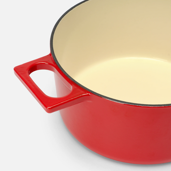 Kastrol Mattia 3.0, ø 26 cm (5,5 l) - Smaltovaný litinový kastrol s poklicí, lesklý červený