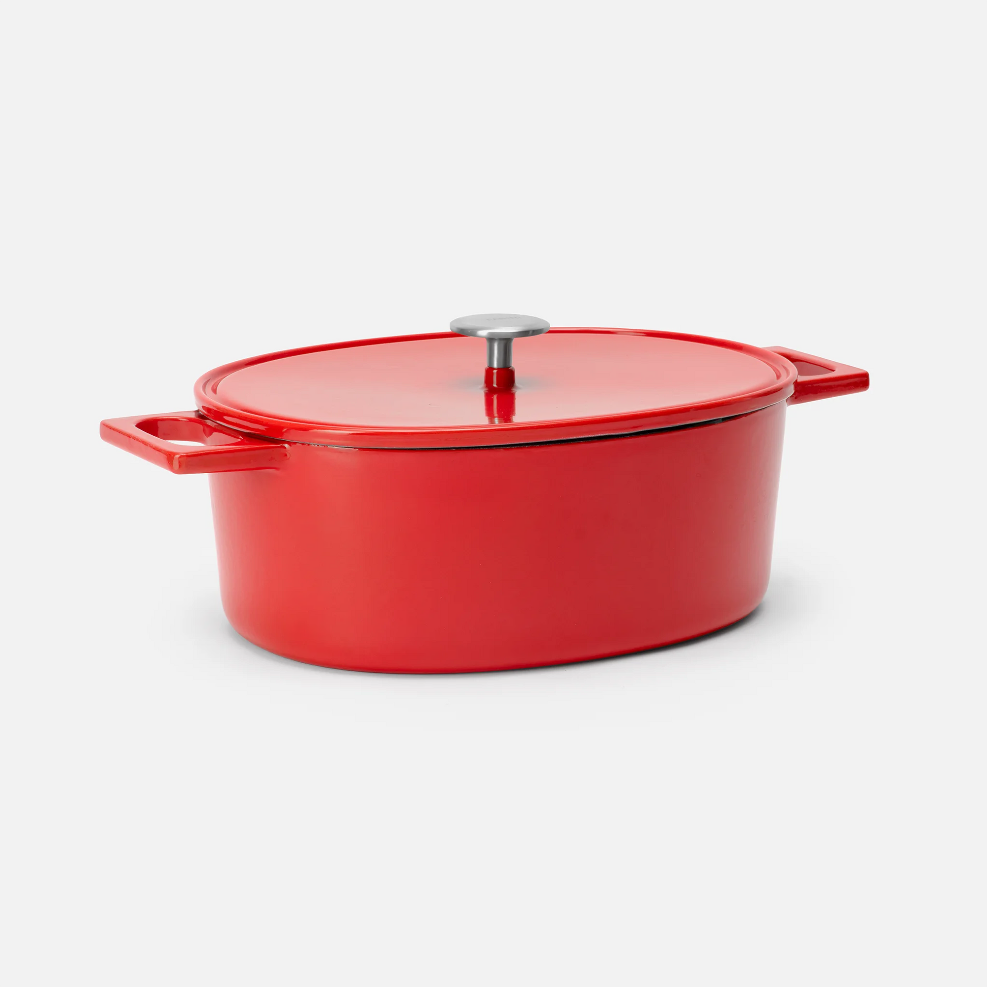 Oválný pekáč Mattia 3.0, 33×25 cm - Smaltovaný litinový pekáč s poklicí, lesklý červený