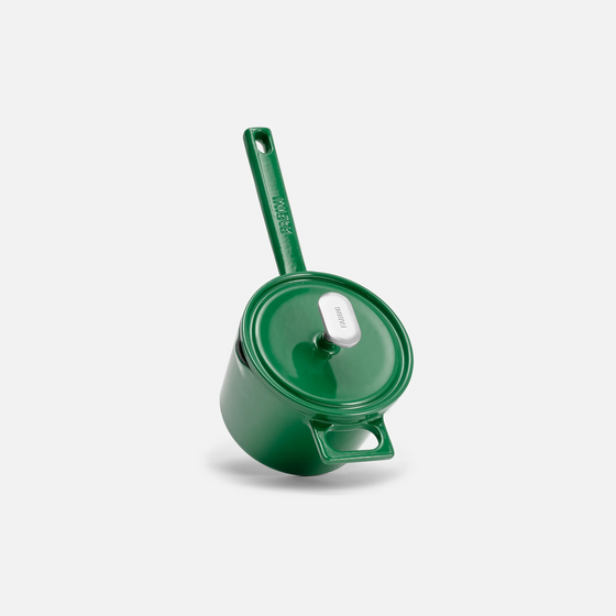 Rendlík Mattia 3.0, ø 14 cm (1,65 l) - Smaltovaný litinový rendlík s poklicí, lesklý zelený
