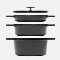 Stohovatelná sada nádobí Mattia 3.0, ø 26 cm, 4 díly - Smaltované litinové nádobí, lesklé černé