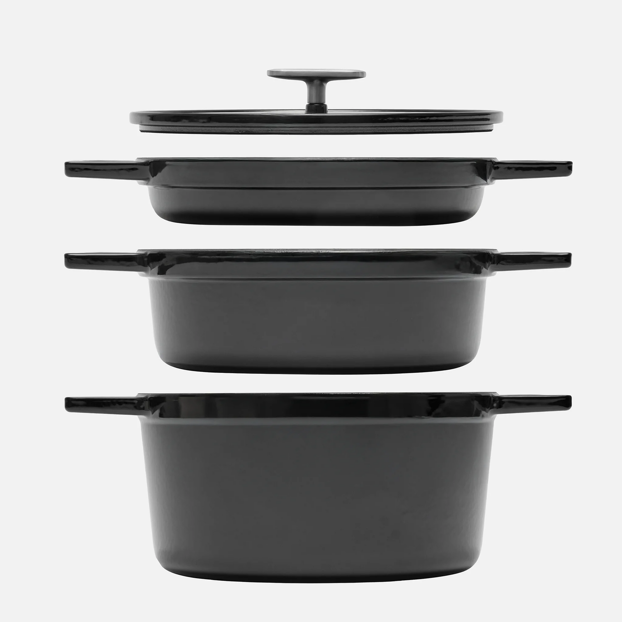 Stohovatelná sada nádobí Mattia 3.0, ø 26 cm, 4 díly - Smaltované litinové nádobí, lesklé černé