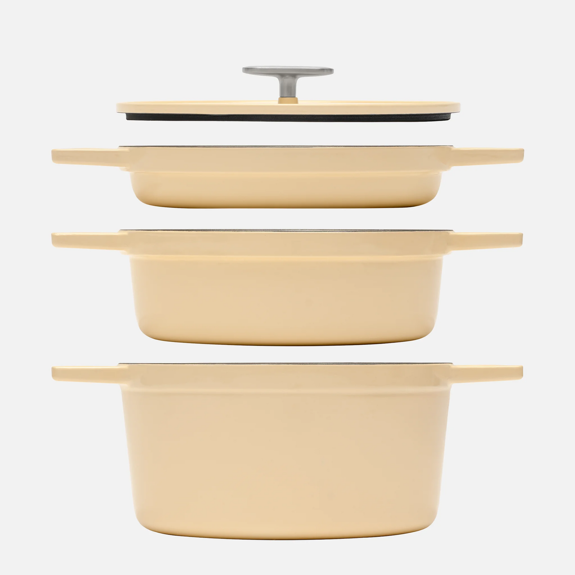 Stohovatelná sada nádobí Mattia 3.0, ø 26 cm, 4 díly - Smaltované litinové nádobí, lesklé krémové