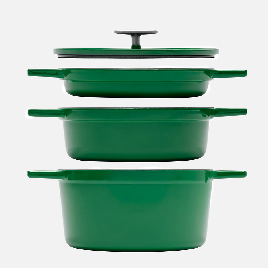Stohovatelná sada nádobí Mattia 3.0, ø 26 cm, 4 díly - Smaltované litinové nádobí, lesklé zelené