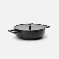 Tegame pánev Mattia 3.0, ø 26 cm - Smaltovaná litinová pánev s poklicí, lesklá černá