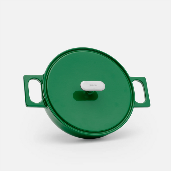 Tegame pánev Mattia 3.0, ø 26 cm - Smaltovaná litinová pánev s poklicí, lesklá zelená