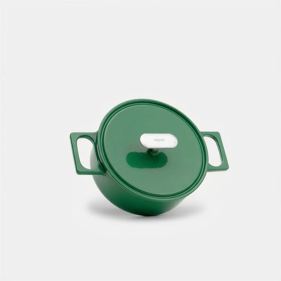 Kastrol Mattia 3.0, ø 20 cm (2 l) - Smaltovaný litinový kastrol s poklicí, lesklý zelený