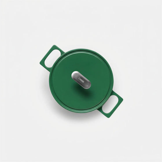 Kastrol Mattia 3.0, ø 20 cm (2 l) - Smaltovaný litinový kastrol s poklicí, lesklý zelený