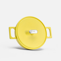 Tegame pánev Mattia 3.0, ø 26 cm - Smaltovaná litinová pánev s poklicí, lesklá máslově žlutá