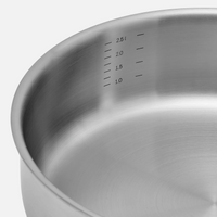 Hluboká pánev Lucca 4.0 Standard, ø 24 cm (2,5 l) - Nerezová beznýtová pánev z vícevrstvé nerezové oceli s poklicí