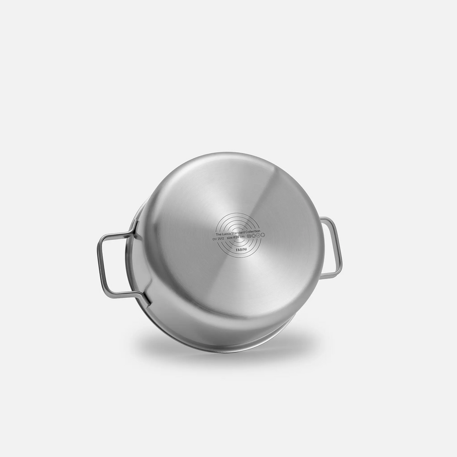 Sada hrnců Lucca 4.0 Standard, 8 dílů - Nerezové beznýtové nádobí z vícevrstvé nerezové oceli