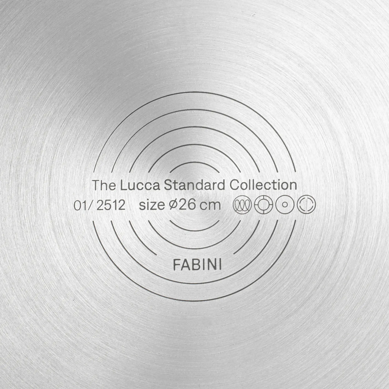 Pánev Lucca 4.0 Standard, ø 26 cm - Nerezová beznýtová pánev z vícevrstvé nerezové oceli bez poklice