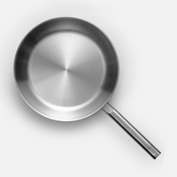 Pánev Lucca 4.0 Standard, ø 30 cm - Nerezová beznýtová pánev z vícevrstvé nerezové oceli bez poklice