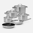 Velká sada hrnců a pánví Lucca 4.0 Standard, 10 dílů - Nerezové beznýtové nádobí z vícevrstvé nerezové oceli