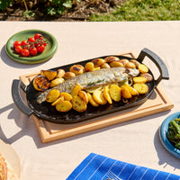 Grilovací tál Lore - Litinový oválný tál