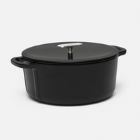 Smaltovaný litinový kastrol s poklicí Ø 26 cm (6 l), černý