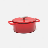 Smaltovaný litinový kastrol s poklicí Ø 20 cm (2 l), červený