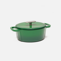 Smaltovaný litinový kastrol s poklicí Ø 20 cm (2 l), zelený