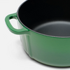 Smaltovaný litinový kastrol s poklicí Ø 26 cm (6 l), zelený