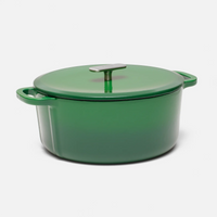 Smaltovaný litinový kastrol s poklicí Ø 26 cm (6 l), zelený