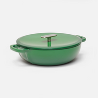 Smaltovaná litinová tegame pánev s poklicí Ø 26 cm (3,5 l), zelená
