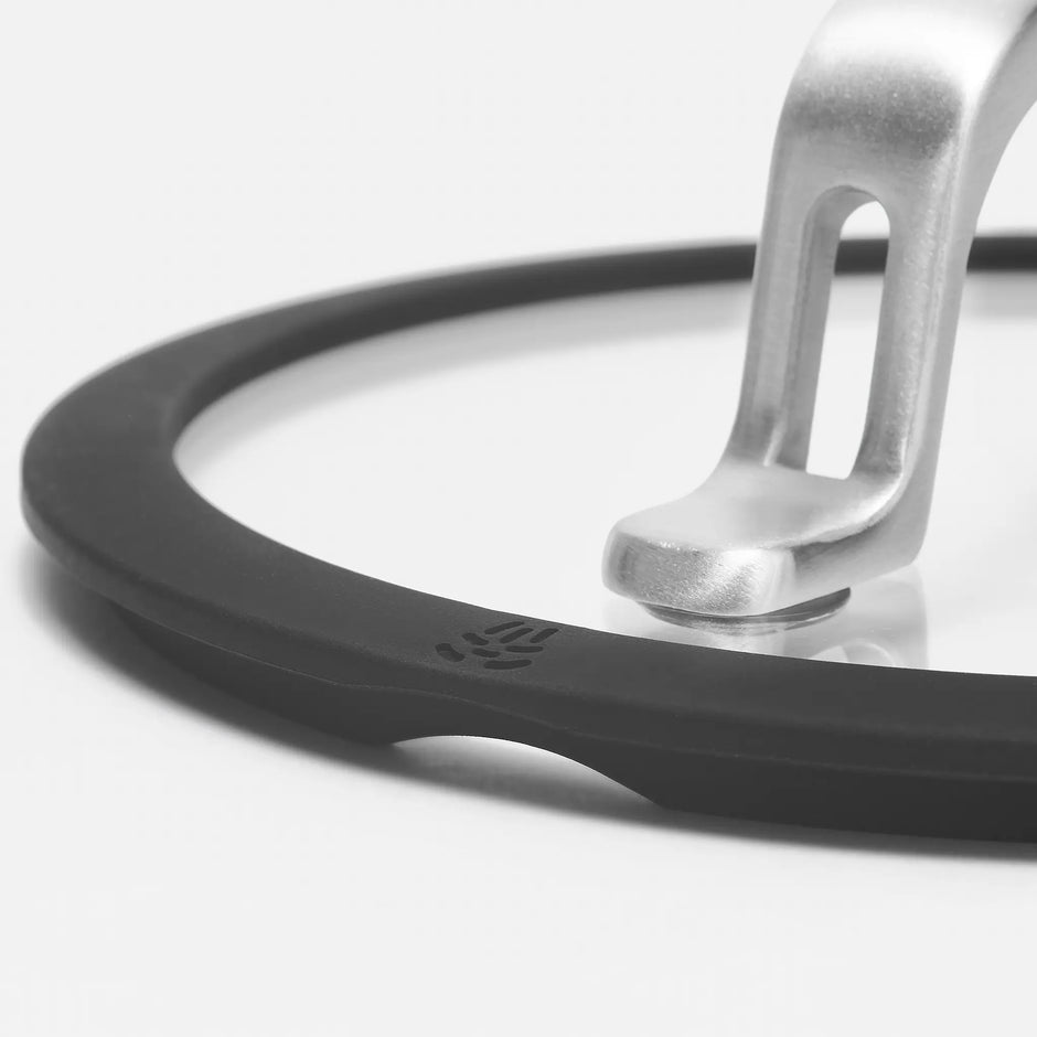 Poklice Meda 3.0, ø 16 cm - Skleněná poklice se silikonovým okrajem, černá