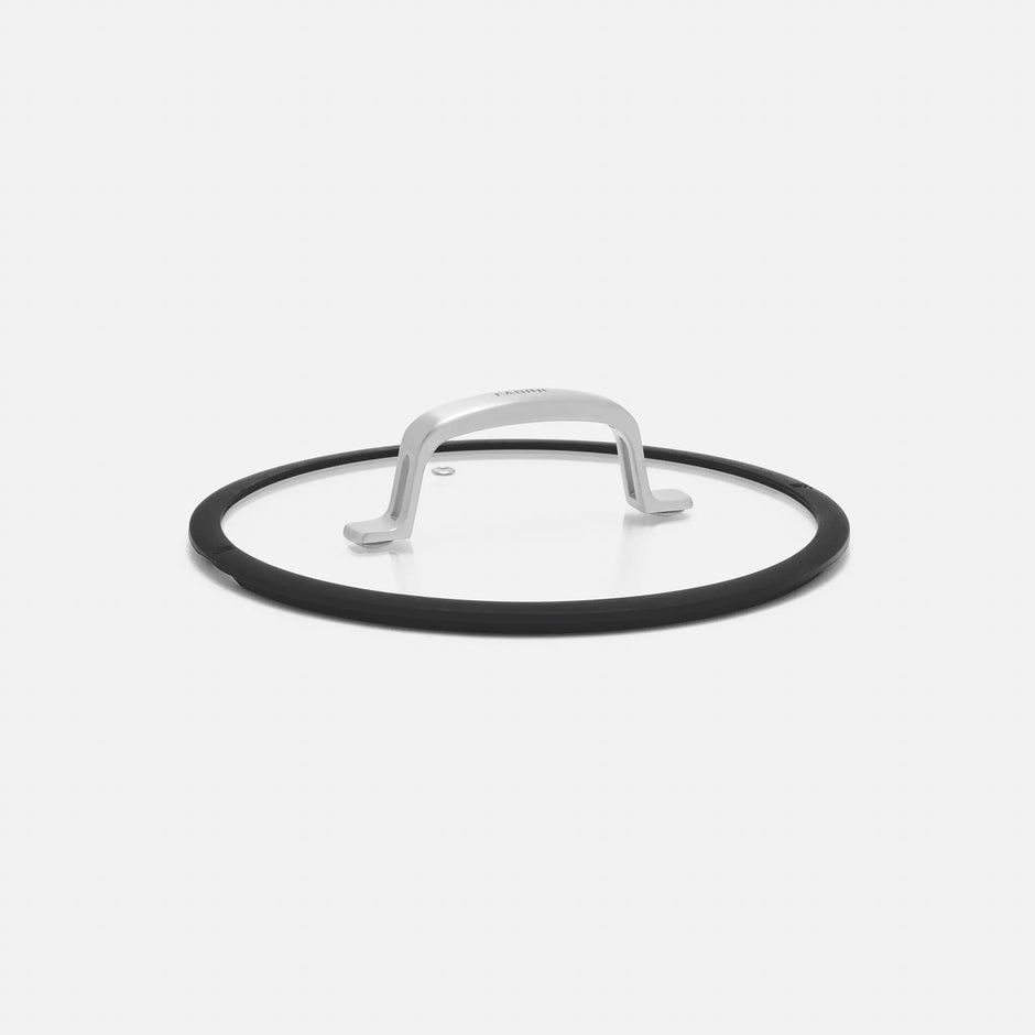 Poklice Meda 3.0, ø 24 cm - Skleněná poklice se silikonovým okrajem, černá