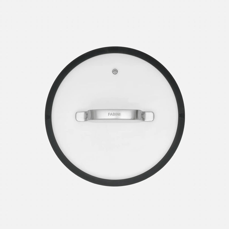 Poklice Meda 3.0, ø 24 cm - Skleněná poklice se silikonovým okrajem, černá