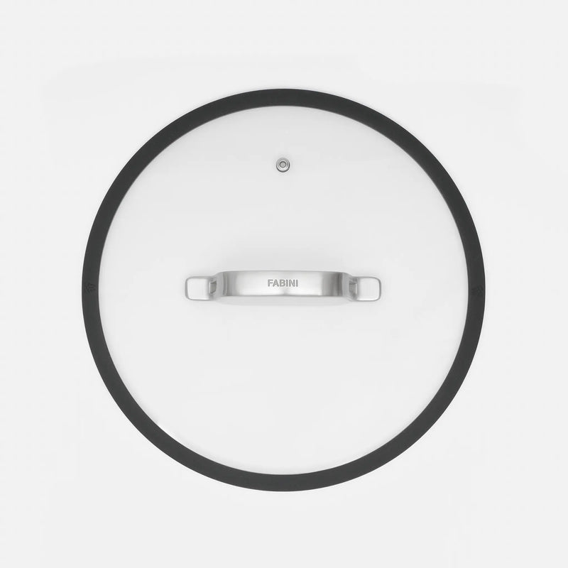 Poklice Meda 3.0, ø 28 cm - Skleněná poklice se silikonovým okrajem, černá