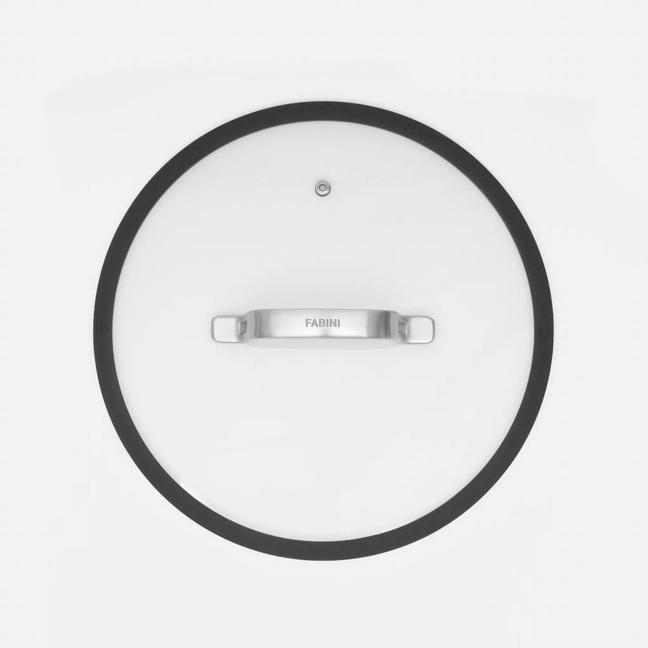 Poklice Meda 3.0, ø 28 cm - Skleněná poklice se silikonovým okrajem, černá