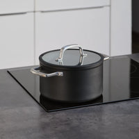 Hrnec Meda 3.0, ø 24 cm (5,5 l) - Nepřilnavý hrnec s keramickým povrchem s poklicí, černý