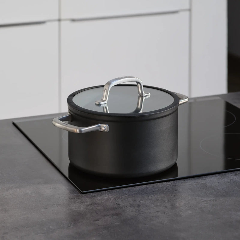 Hrnec Meda 3.0, ø 24 cm (5,5 l) - Nepřilnavý hrnec s keramickým povrchem s poklicí, černý