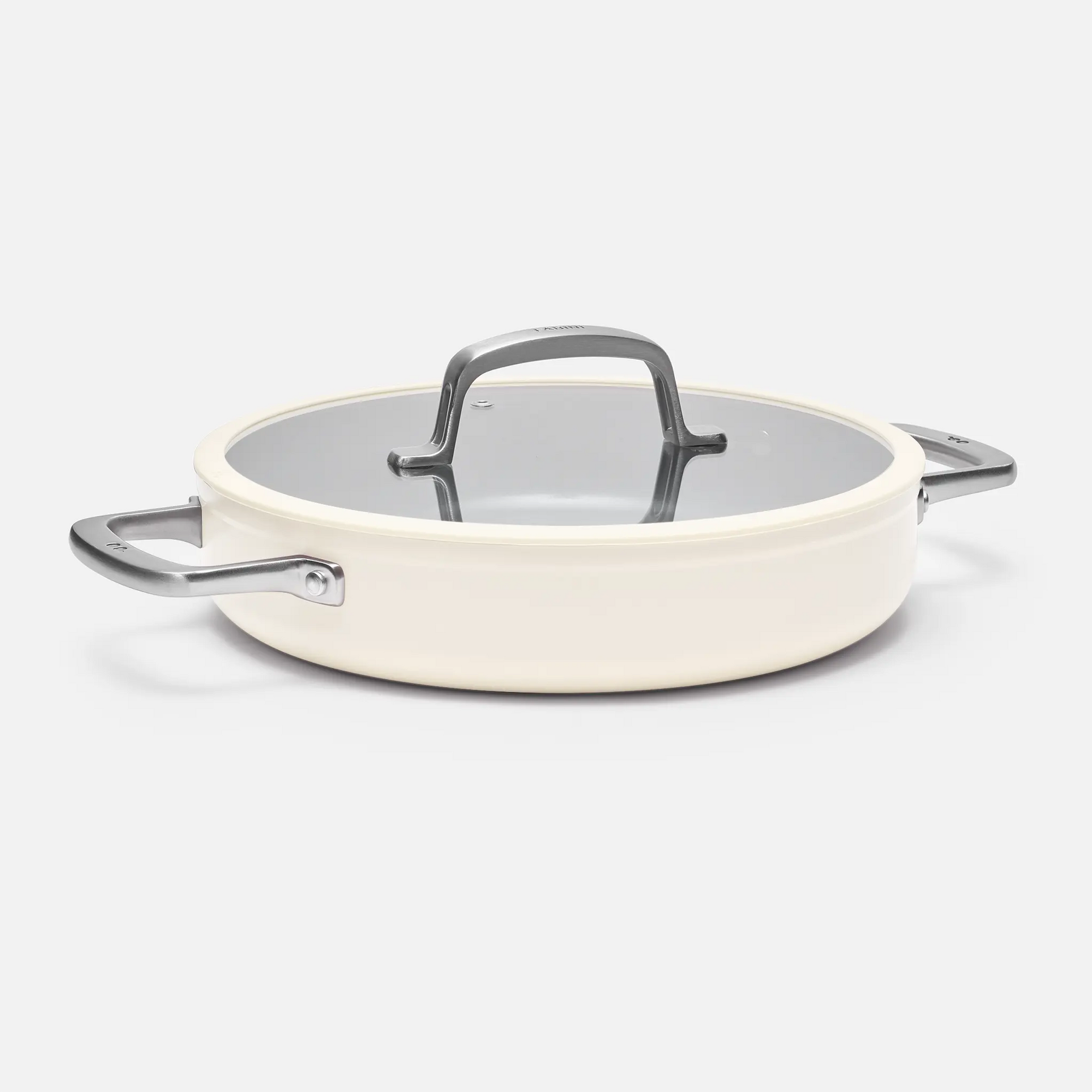 Tegame pánev Meda 3.0, ø 28 cm - Nepřilnavá pánev s keramickým povrchem s poklicí, krémová