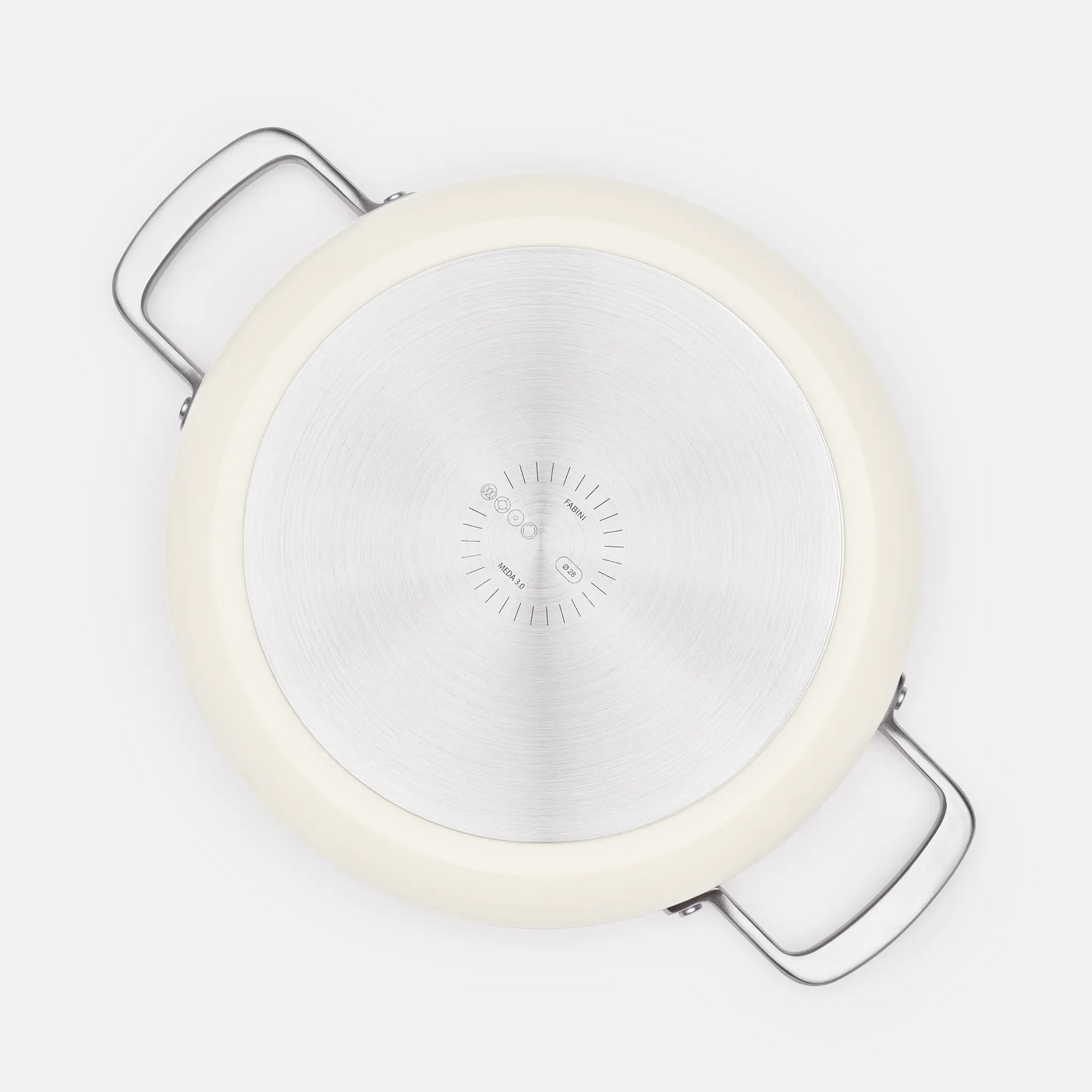 Tegame pánev Meda 3.0, ø 28 cm - Nepřilnavá pánev s keramickým povrchem s poklicí, krémová