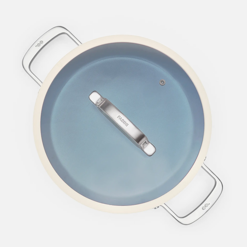 Tegame pánev Meda 3.0, ø 28 cm - Nepřilnavá pánev s keramickým povrchem s poklicí, krémová