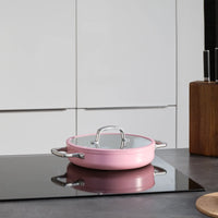 Tegame pánev Meda 3.0, ø 28 cm - Nepřilnavá pánev s keramickým povrchem s poklicí, růžová