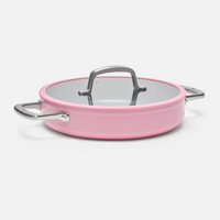 Tegame pánev Meda 3.0, ø 28 cm - Nepřilnavá pánev s keramickým povrchem s poklicí, růžová