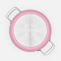 Tegame pánev Meda 3.0, ø 28 cm - Nepřilnavá pánev s keramickým povrchem s poklicí, růžová