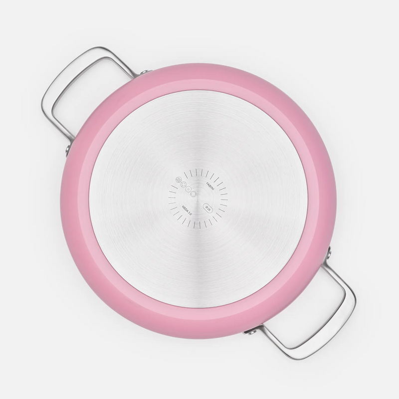 Tegame pánev Meda 3.0, ø 28 cm - Nepřilnavá pánev s keramickým povrchem s poklicí, růžová