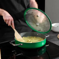 Tegame pánev Meda 3.0, ø 28 cm - Nepřilnavá pánev s keramickým povrchem s poklicí, zelená