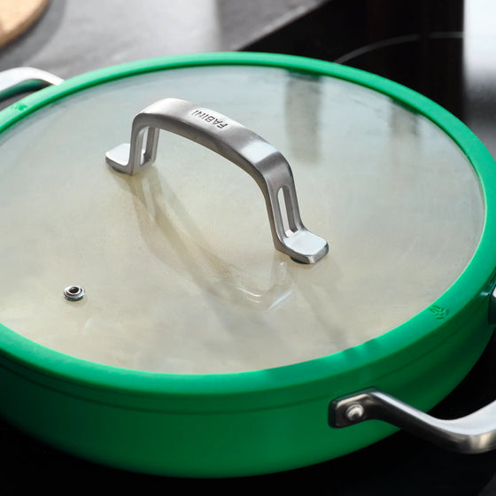 Tegame pánev Meda 3.0, ø 28 cm - Nepřilnavá pánev s keramickým povrchem s poklicí, zelená