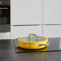 Tegame pánev Meda 3.0, ø 28 cm - Nepřilnavá pánev s keramickým povrchem s poklicí, žlutá