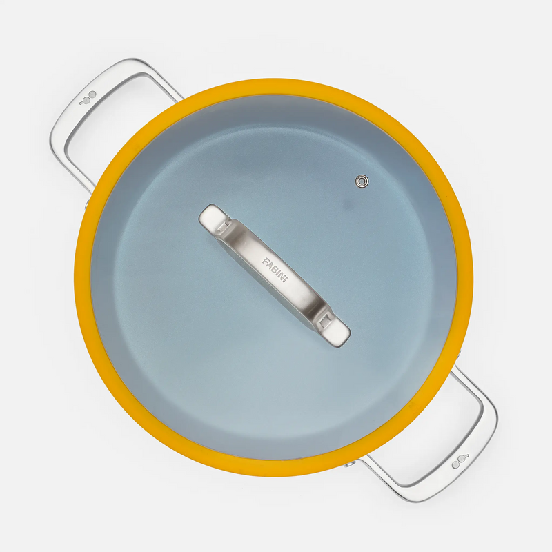 Tegame pánev Meda 3.0, ø 28 cm - Nepřilnavá pánev s keramickým povrchem s poklicí, žlutá