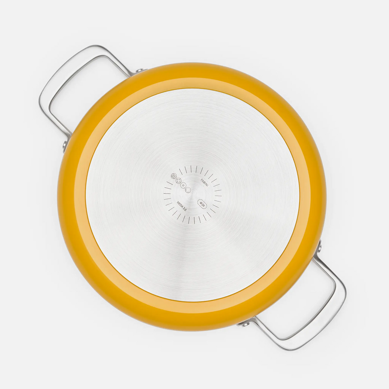 Tegame pánev Meda 3.0, ø 28 cm - Nepřilnavá pánev s keramickým povrchem s poklicí, žlutá