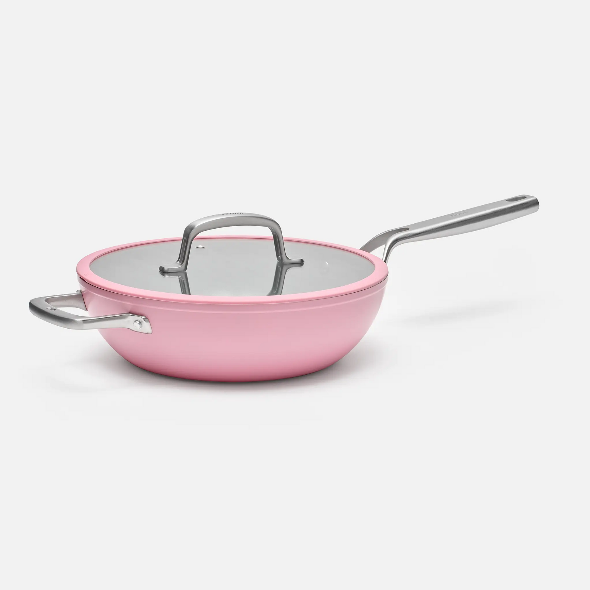 Wok pánev Meda 3.0, ø 28 cm - Nepřilnavá pánev s keramickým povrchem s poklicí, růžová