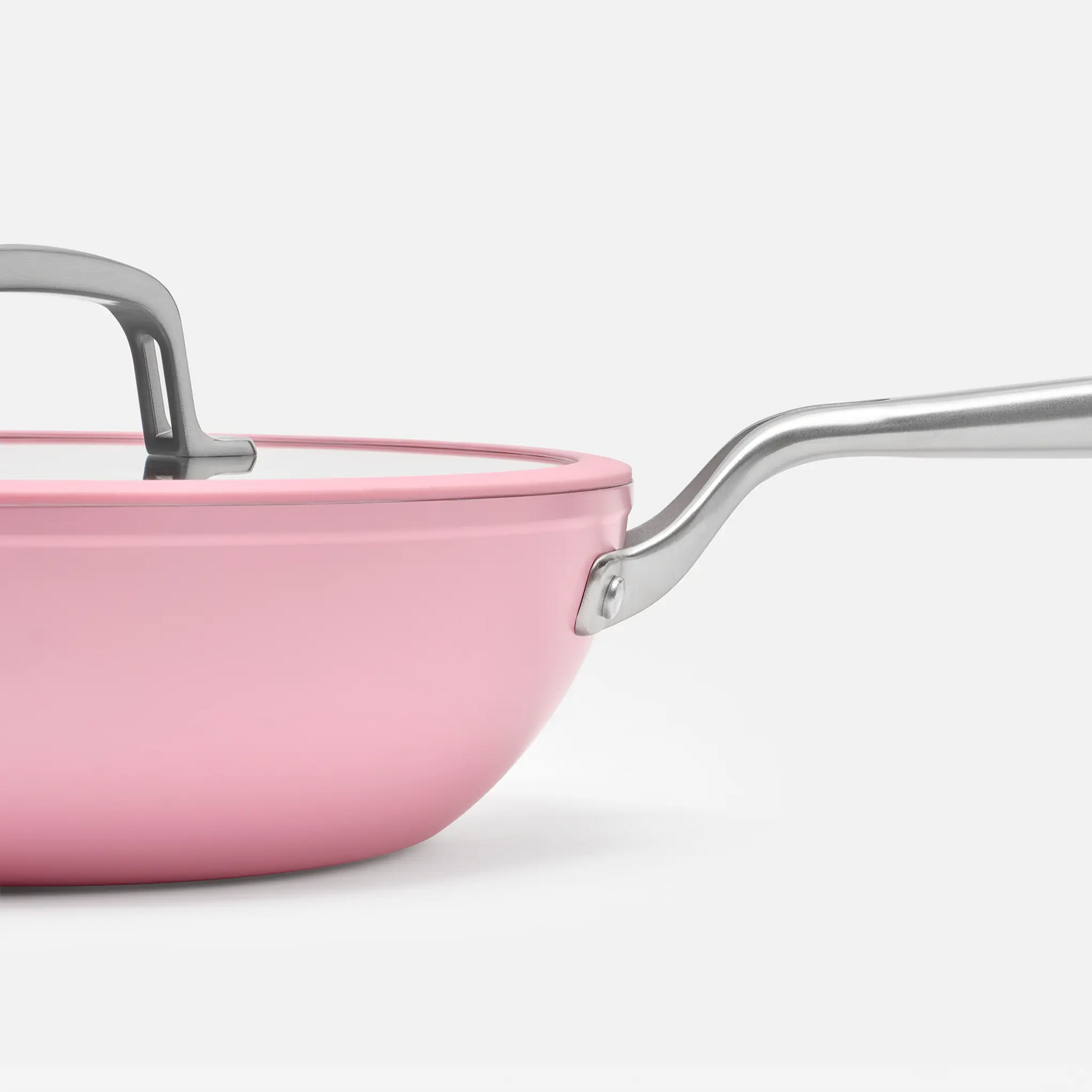 Wok pánev Meda 3.0, ø 28 cm - Nepřilnavá pánev s keramickým povrchem s poklicí, růžová