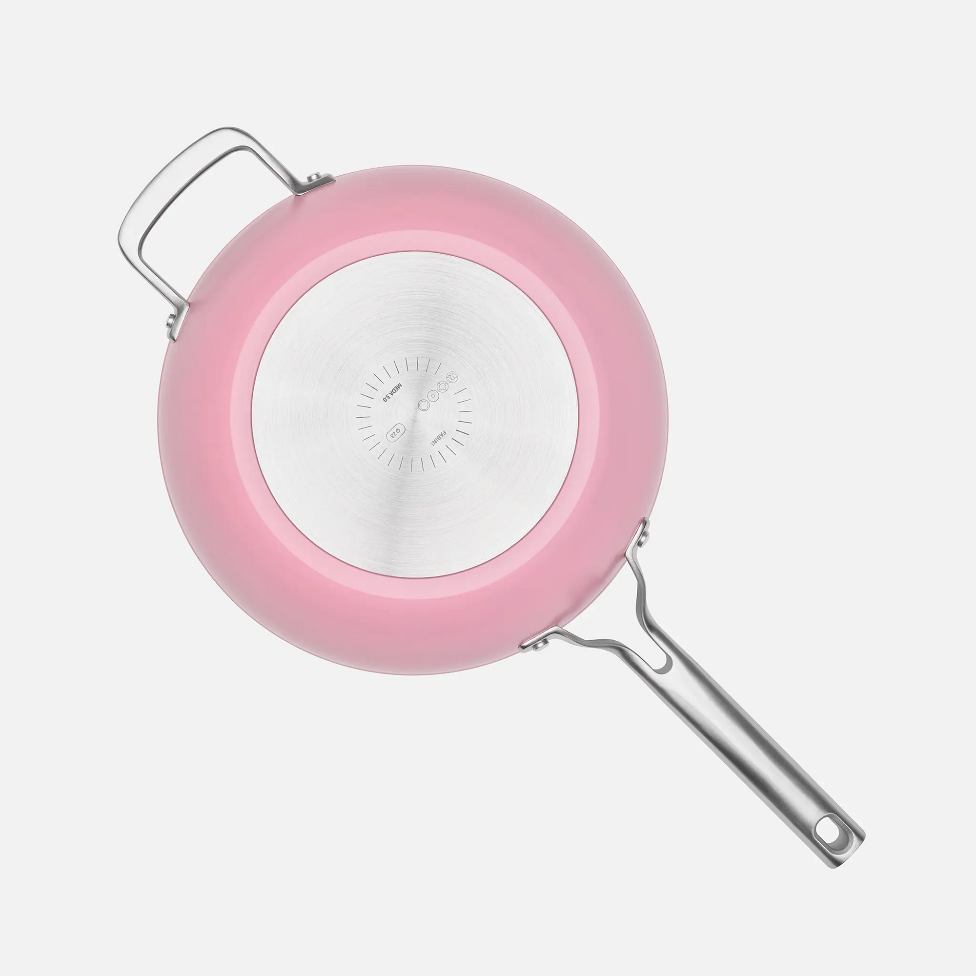 Wok pánev Meda 3.0, ø 28 cm - Nepřilnavá pánev s keramickým povrchem s poklicí, růžová