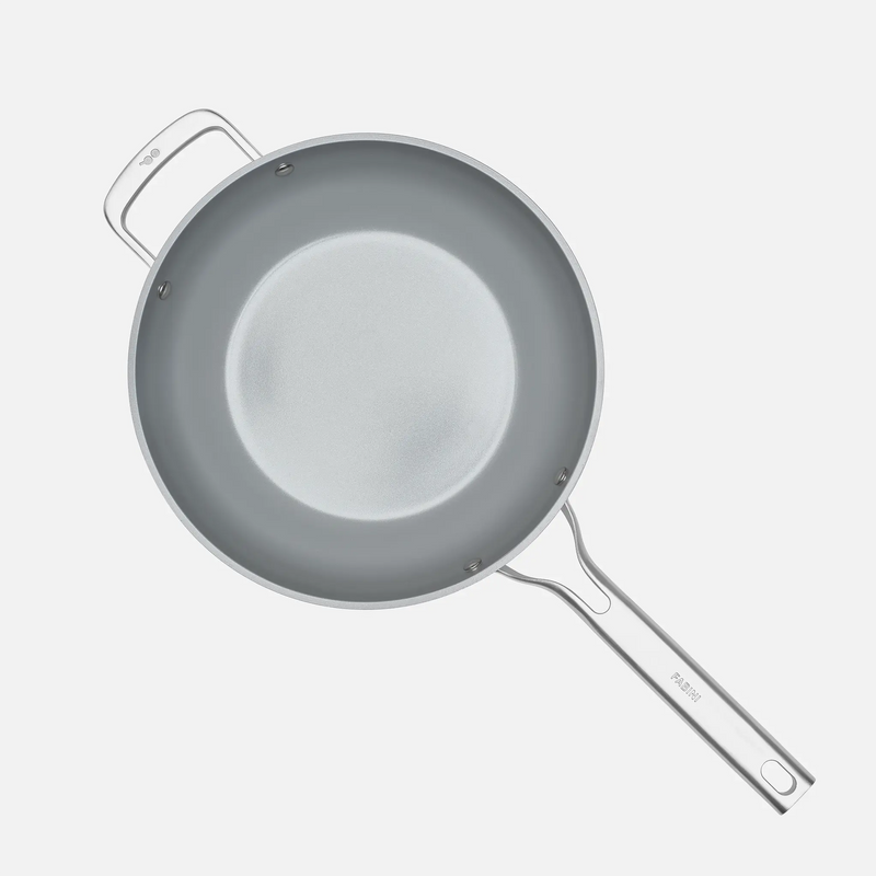 Wok pánev Meda 3.0, ø 28 cm - Nepřilnavá pánev s keramickým povrchem s poklicí, zelená