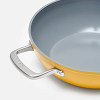 Wok pánev Meda 3.0, ø 28 cm - Nepřilnavá pánev s keramickým povrchem s poklicí, žlutá